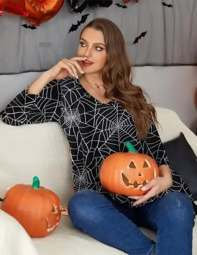 LARACE Tunics 3/4 Sleeve Plus Size Tops for Women V Neck Loose Fit Flowy Clothing for Leggings - 4