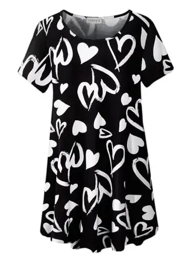LARACE Plus Size Tops for Women Short Sleeve Shirts Casual Summer Clothes Round Neck Tunics for Leggings 