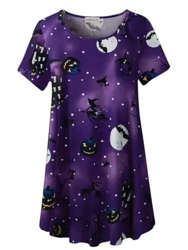 LARACE Plus Size Tops for Women Short Sleeve Shirts Casual Summer Clothes Round Neck Tunics for Leggings 