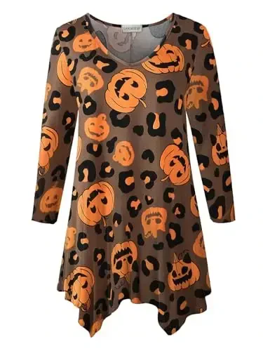 LARACE Plus Size Tops for Women Tunic Asymmetrical Dress Shirts 3/4 Sleeve V Neck Flowy Ladies Clothes for Leggings 