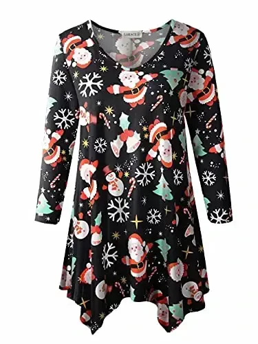 LARACE Plus Size Tops for Women Tunic Asymmetrical Dress Shirts 3/4 Sleeve V Neck Flowy Ladies Clothes for Leggings - MODAZONE