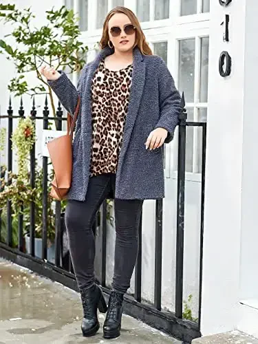 LARACE Plus Size Tops for Women Tunic Asymmetrical Dress Shirts 3/4 Sleeve V Neck Flowy Ladies Clothes for Leggings - MODAZONE (1)