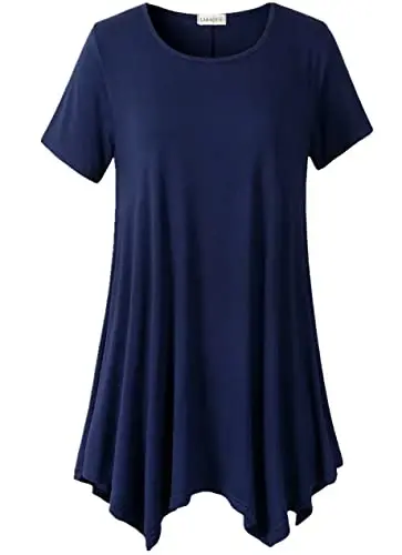 LARACE Short Sleeve Shirts for Womens Plus Size Tops Casual Summer Clothes Asymmetrical Tunic Blouses 