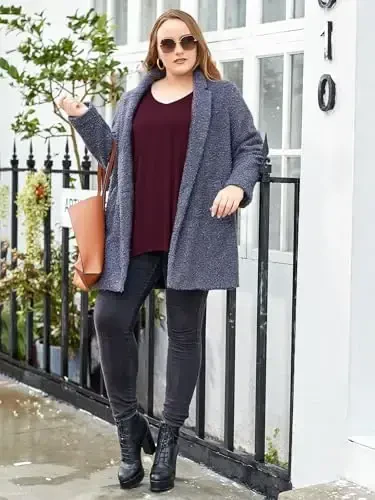 LARACE Plus Size Ayollar uchun Toplar Tunika Asimmetrik Ko'ylaklar 3/4 Yengli V Bo'yinli Shimlar uchun Ayollar Kiyimlari - 2