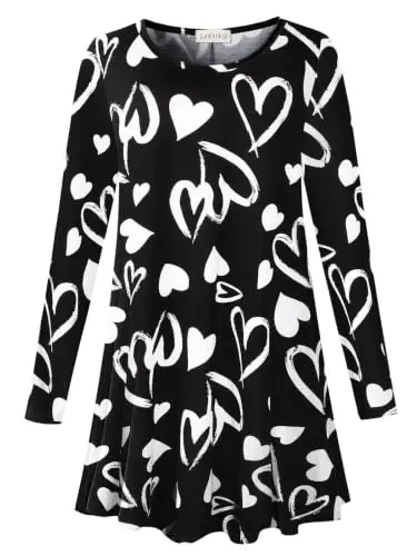 LARACE Plus Size Ayollar uchun uzun yengli tunika ko‘ylaklar, leggings uchun keng va erkin bichimli kiyimlar 