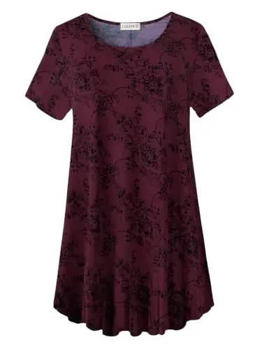 LARACE Plus Size Tops for Women Short Sleeve Summer Tunic Shirt for Legging - 1