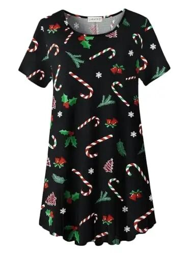 LARACE Plus Size Tops for Women Short Sleeve Summer Tunic Shirt for Legging - LARACE