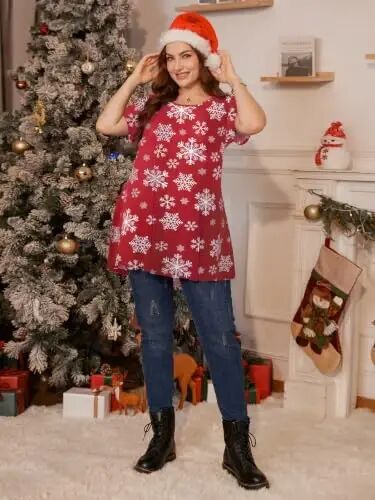 LARACE Plus Size Tops for Women Short Sleeve Summer Tunic Shirt for Legging - 3