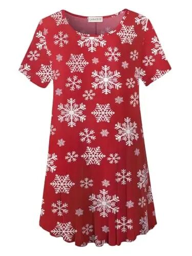 LARACE Plus Size Tops for Women Short Sleeve Summer Tunic Shirt for Legging - LARACE