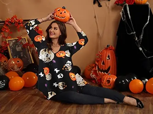 LARACE Plus Size Tops for Women Tunic Asymmetrical Dress Shirts 3/4 Sleeve V Neck Flowy Ladies Clothes for Leggings - 5