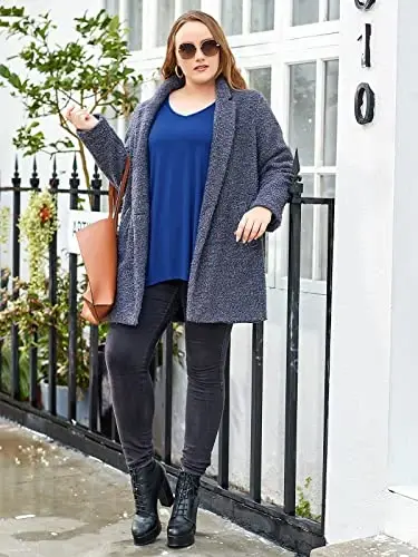 LARACE Plus Size Tops for Women Tunic Asymmetrical Dress Shirts 3/4 Sleeve V Neck Flowy Ladies Clothes for Leggings - 2