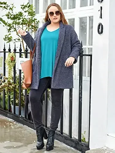 LARACE Plus Size Tops for Women Tunic Asymmetrical Dress Shirts 3/4 Sleeve V Neck Flowy Ladies Clothes for Leggings - 2