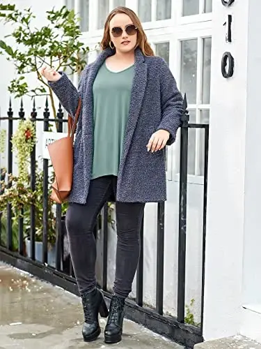 LARACE Plus Size Tops for Women Tunic Asymmetrical Dress Shirts 3/4 Sleeve V Neck Flowy Ladies Clothes for Leggings - MODAZONE (1)