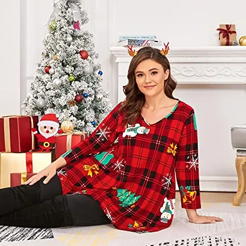 LARACE Plus Size Tops for Women Tunic Asymmetrical Dress Shirts 3/4 Sleeve V Neck Flowy Ladies Clothes for Leggings - 10