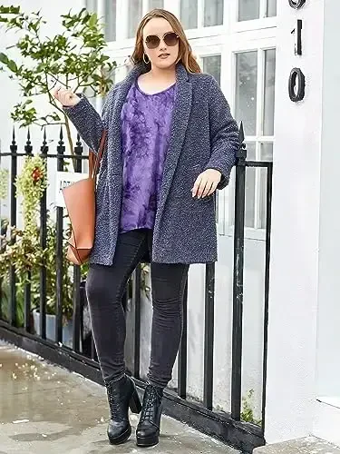 LARACE Plus Size Tops for Women Tunic Asymmetrical Dress Shirts 3/4 Sleeve V Neck Flowy Ladies Clothes for Leggings - 2