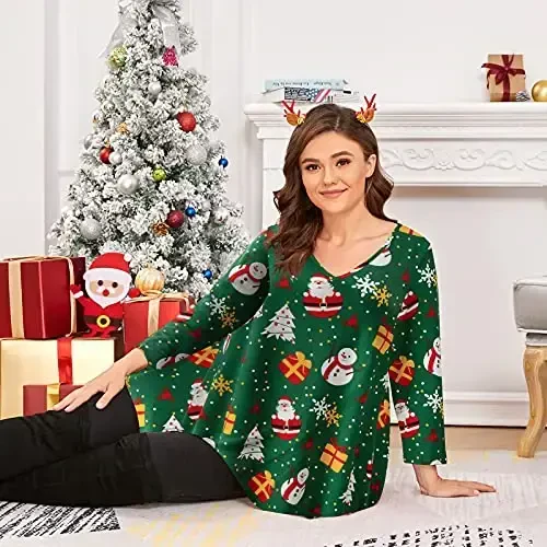 LARACE Plus Size Tops for Women Tunic Asymmetrical Dress Shirts 3/4 Sleeve V Neck Flowy Ladies Clothes for Leggings - 5