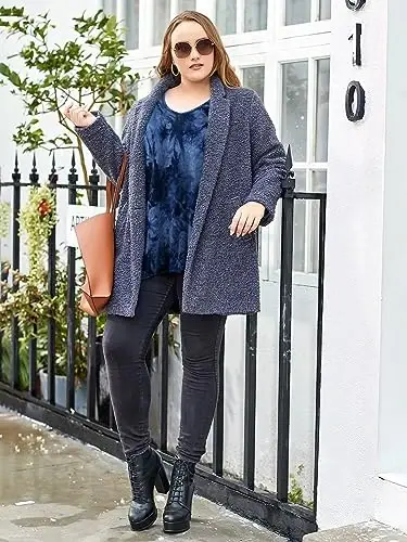 LARACE Plus Size топы для женщин, туника, асимметричные рубашки, рукав 3/4, V-образный вырез, свободная женская одежда для леггинсов - 2