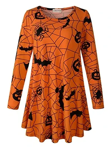 LARACE Plus Size Tunic Tops Ayollar uchun uzun yengli ko'ylaklar Swing Flowy Loose Fit Leggings uchun kiyimlar 