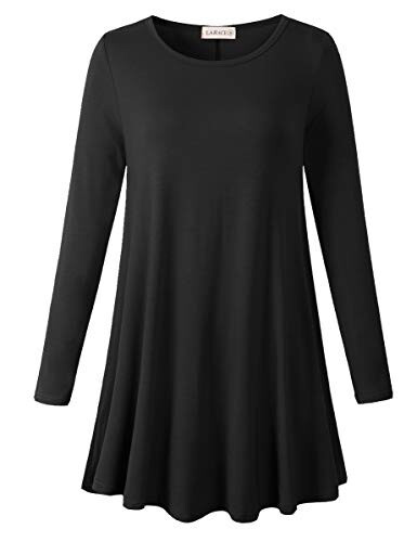 LARACE Plus Size Tunic Tops Long Sleeve Shirts for Women Swing Flowy Loose Fit Clothes for Leggings - 1