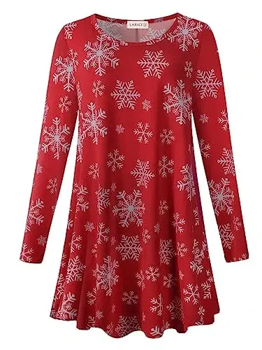 LARACE Plus Size Tunic Tops Long Sleeve Shirts for Women Swing Flowy Loose Fit Clothes for Leggings 
