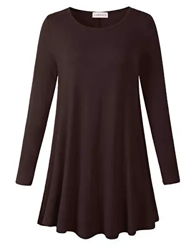 LARACE Plus Size Tunic Tops Long Sleeve Shirts for Women Swing Flowy Loose Fit Clothes for Leggings 