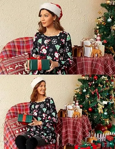 LARACE Plus Size Tunic Tops Long Sleeve Shirts for Women Swing Flowy Loose Fit Clothes for Leggings - 3