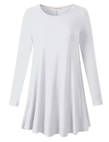 LARACE Plus Size Tunic Tops Long Sleeve Shirts for Women Swing Flowy Loose Fit Clothes for Leggings - 1