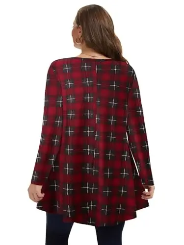 LARACE Plus Size Tunic Tops Long Sleeve Shirts for Women Swing Flowy Loose Fit Clothes for Leggings - 12