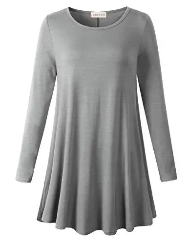 LARACE Plus Size Tunic Tops Long Sleeve Shirts for Women Swing Flowy Loose Fit Clothes for Leggings 