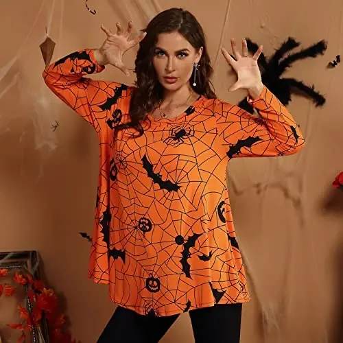 LARACE Plus Size Tunic Tops Long Sleeve Shirts for Women Swing Flowy Loose Fit Clothes for Leggings - 3