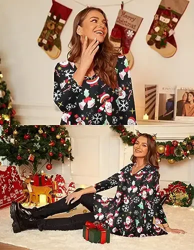 LARACE Tunics 3/4 Sleeve Plus Size Tops for Women V Neck Loose Fit Flowy Clothing for Leggings - 5