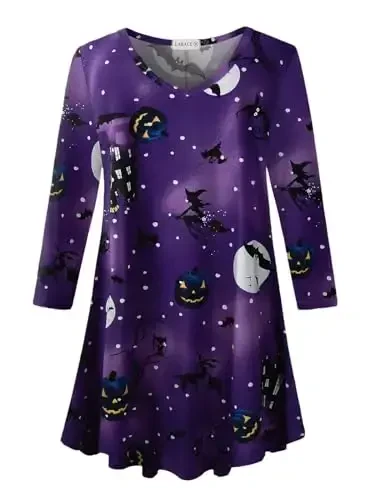 LARACE Tunics 3/4 Sleeve Plus Size Tops for Women V Neck Loose Fit Flowy Clothing for Leggings - MODAZONE