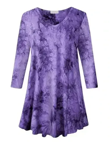 LARACE Tunics 3/4 Sleeve Plus Size Tops for Women V Neck Loose Fit Flowy Clothing for Leggings - 1