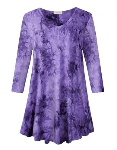 LARACE Tunics 3/4 Sleeve Plus Size Tops for Women V Neck Loose Fit Flowy Clothing for Leggings 