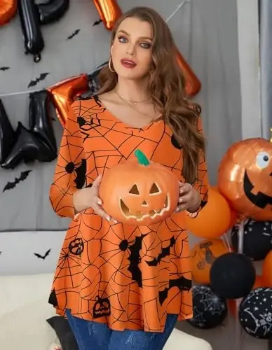 LARACE Tunics 3/4 Sleeve Plus Size Tops for Women V Neck Loose Fit Flowy Clothing for Leggings - 3