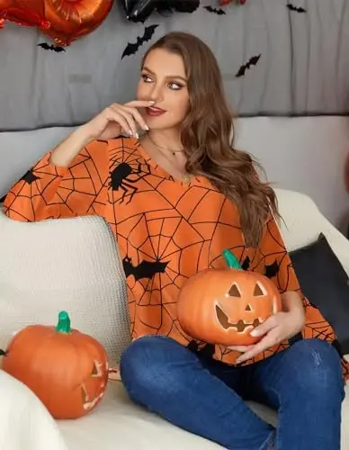 LARACE Tunics 3/4 Sleeve Plus Size Tops for Women V Neck Loose Fit Flowy Clothing for Leggings - 4