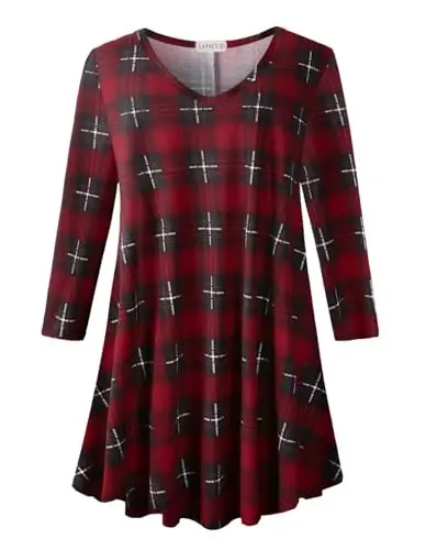 LARACE Tunics 3/4 Sleeve Plus Size Tops for Women V Neck Loose Fit Flowy Clothing for Leggings - 1