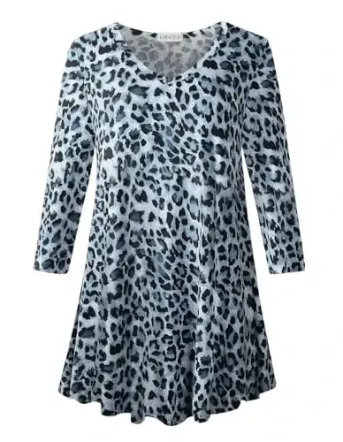 LARACE Tunics 3/4 Sleeve Plus Size Tops for Women V Neck Loose Fit Flowy Clothing for Leggings - 1