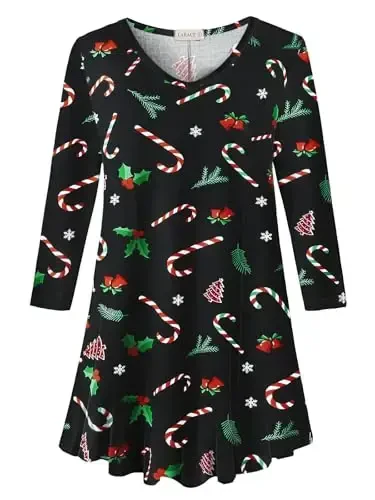 LARACE Tunics 3/4 Sleeve Plus Size Tops for Women V Neck Loose Fit Flowy Clothing for Leggings 