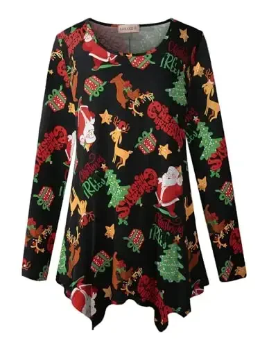 LARACE Womens Long Sleeve Flattering Comfy Tunic Loose Fit Flowy Top - 6