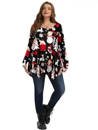 LARACE Womens Long Sleeve Flattering Comfy Tunic Loose Fit Flowy Top - 5