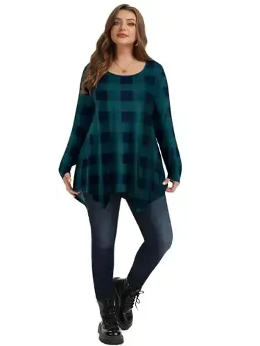 LARACE Womens Long Sleeve Flattering Comfy Tunic Loose Fit Flowy Top - 5