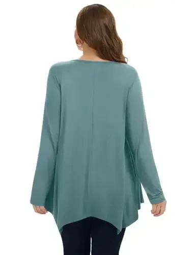 LARACE Womens Long Sleeve Flattering Comfy Tunic Loose Fit Flowy Top - MODAZONE (1)