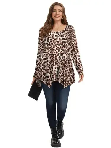 LARACE Womens Long Sleeve Flattering Comfy Tunic Loose Fit Flowy Top - 3