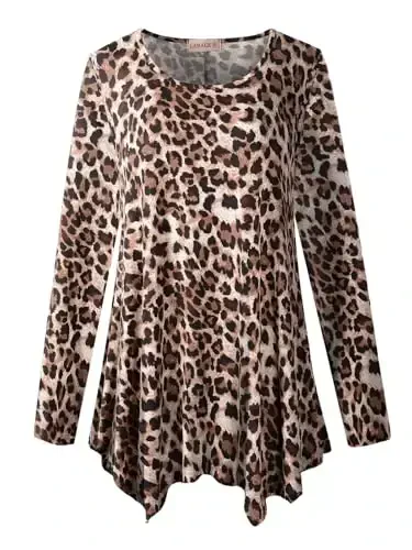LARACE Womens Long Sleeve Flattering Comfy Tunic Loose Fit Flowy Top - 6