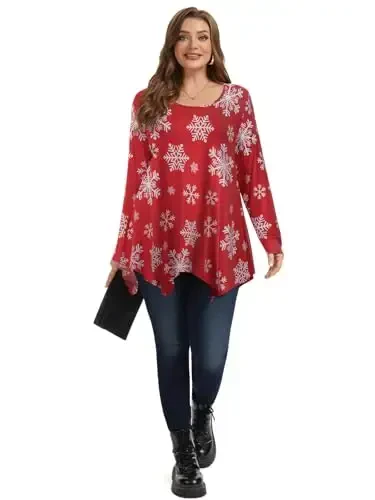 LARACE Womens Long Sleeve Flattering Comfy Tunic Loose Fit Flowy Top - 3