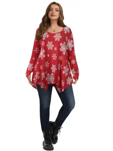 LARACE Womens Long Sleeve Flattering Comfy Tunic Loose Fit Flowy Top - 5