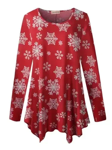 LARACE Womens Long Sleeve Flattering Comfy Tunic Loose Fit Flowy Top - 6