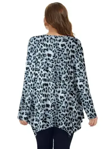 LARACE Womens Long Sleeve Flattering Comfy Tunic Loose Fit Flowy Top - 2