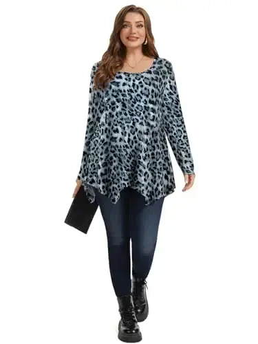 LARACE Womens Long Sleeve Flattering Comfy Tunic Loose Fit Flowy Top - 3